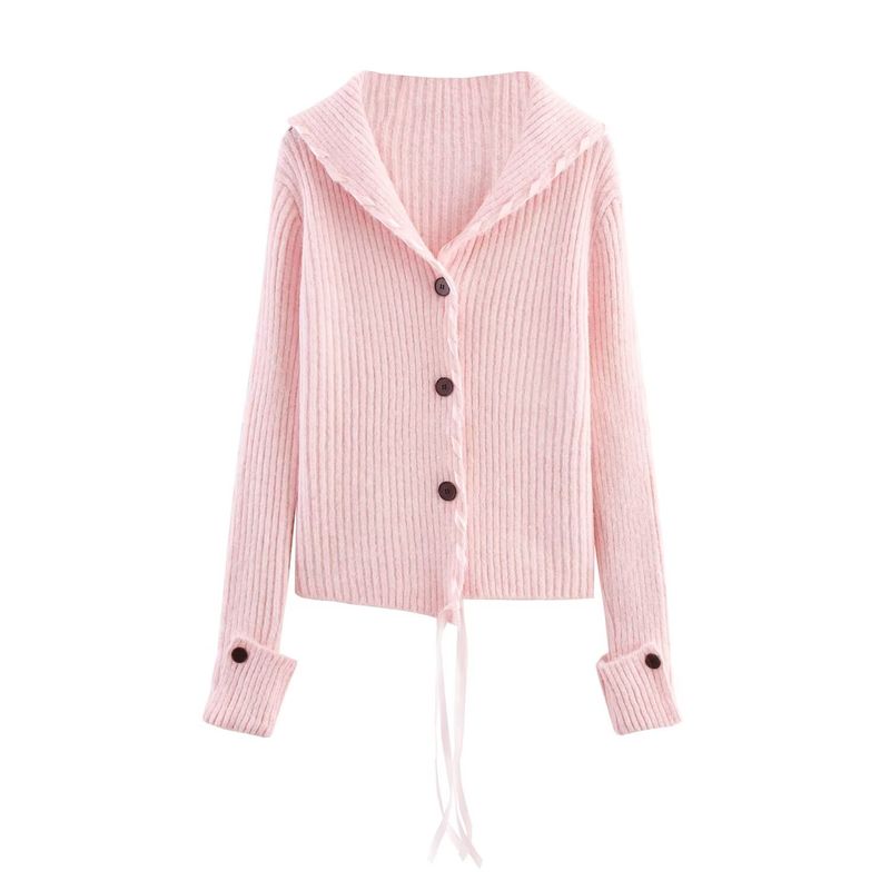Araltay New Arrival Fashion Style Women's Clothing Fashion All-Match Casual Minimalist Asymmetric Decorative Ribbon Knitting Outwear