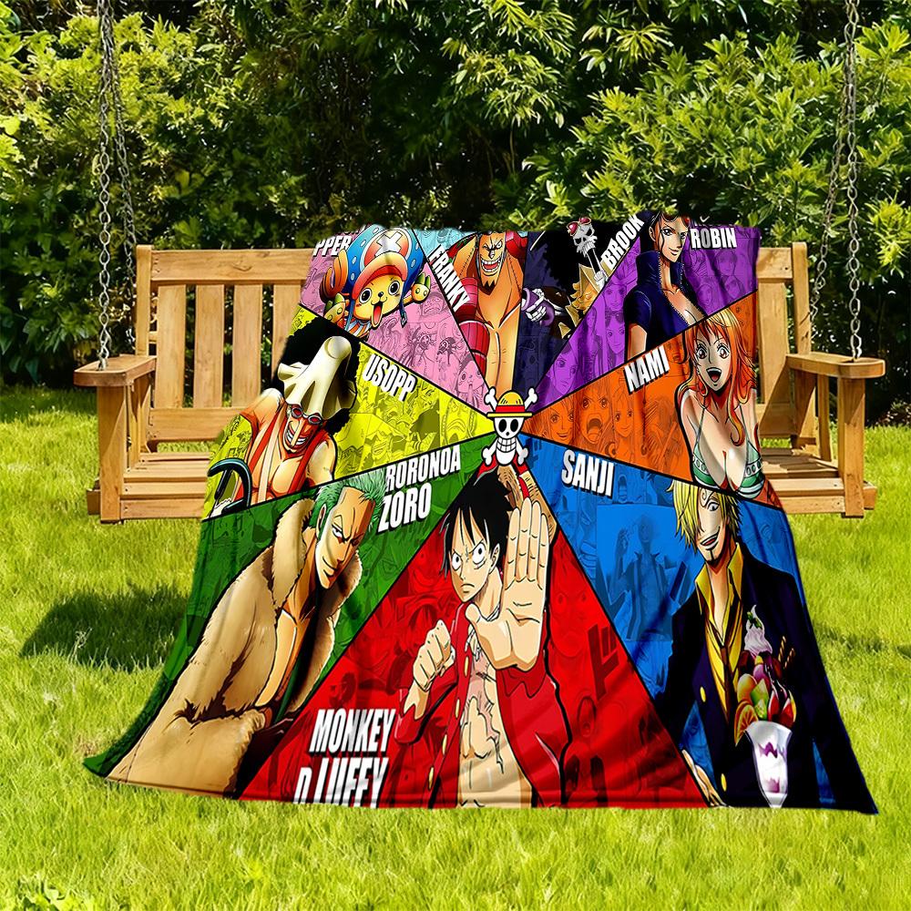 1 шт. Персонажи One Piece Наружное одеяло Легкое фланелевое, Мягкое и теплое, Всесезонное использование для дивана, улицы, кемпинга, гостиной, офиса82