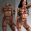 Комплект бюстгальтера Тугие бретели сексуальное декольте бондаж перспектива Комплект нижнего белья Трусики женские горячие сексуальные одежда женщина Стринги Секс-шоп xxx