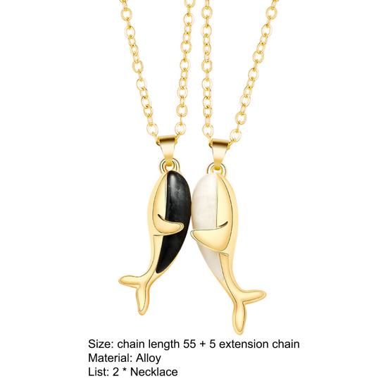 2 шт. ожерелье для пары, новинка, нежный магнитный Кит, ласковый кулон в виде объятия, цепочка на ключицу на юбилей