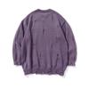Свитер с принтом букв Diablo Rip для мужчин Ins High Street Trendy Brand Loose Crewneck Pullover