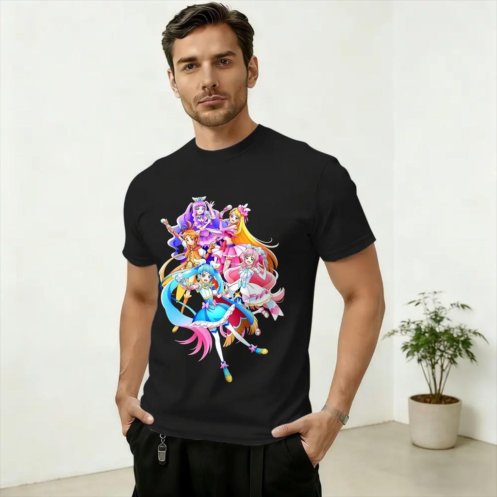 Wonderful Sky Precure All Stars Together TShirt for Unisex Awesome Pure Cotton Tees O Neck Short Sleeve T Shirts Printing Tops
