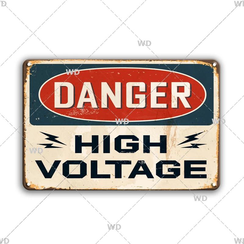 Caution Metal Tin Sign Vintage Metal Plaque Warning Slogan Retro Metal Posters Plate Signs Door Factory Home Wall Decor