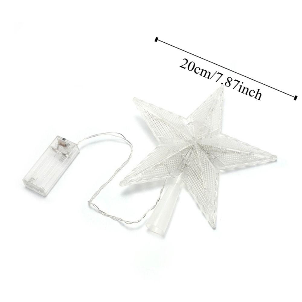 LED Christmas Tree Topper Star Glowing Reusable Christmas Tree Topper Night Light 20cm Battery Powered Xmas Atmosphere Light