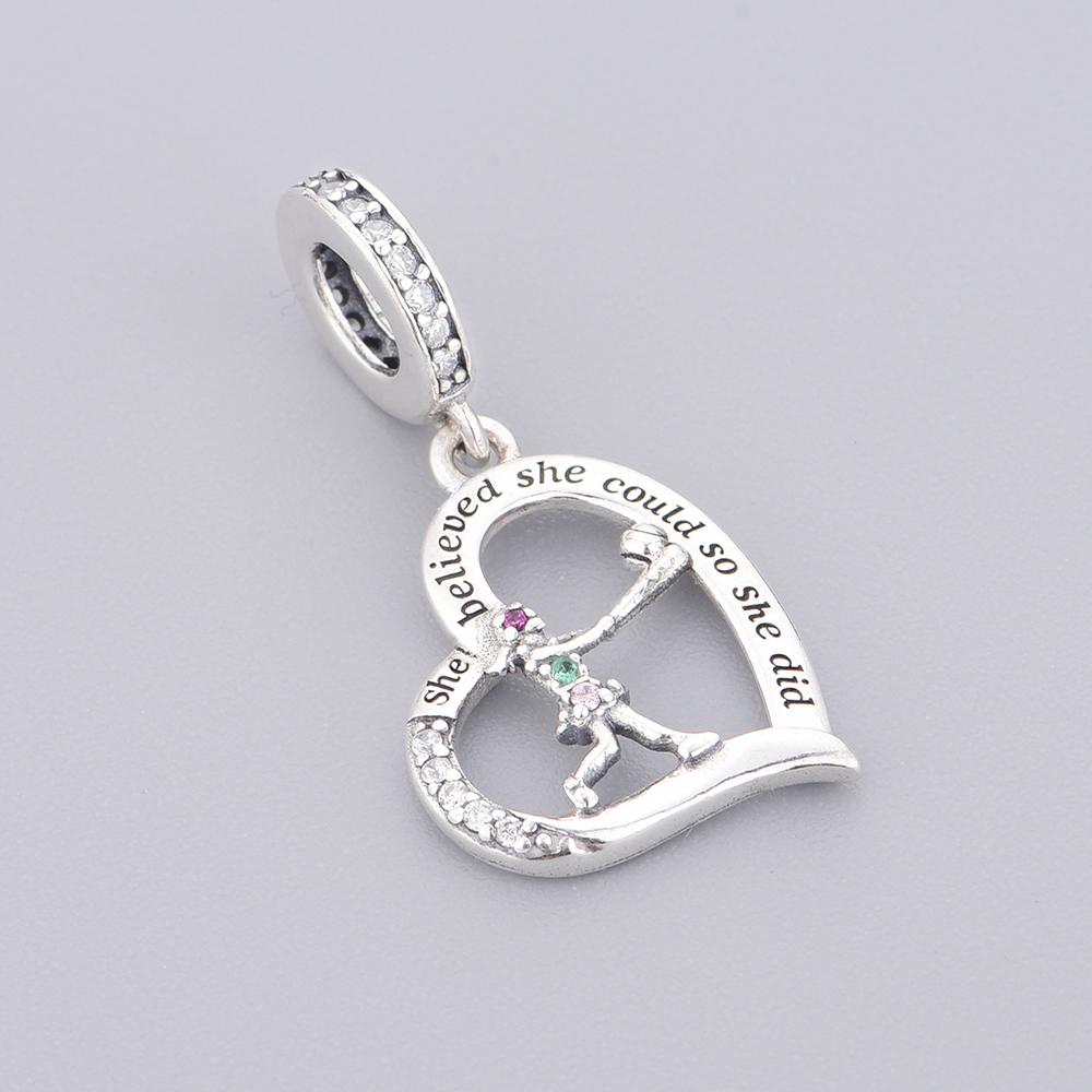 Fit Charm Bracelet 925 Silver Swimming Pole Dance Cheerleader Golf Volleyball Baseball Runner Bead For Making Berloque