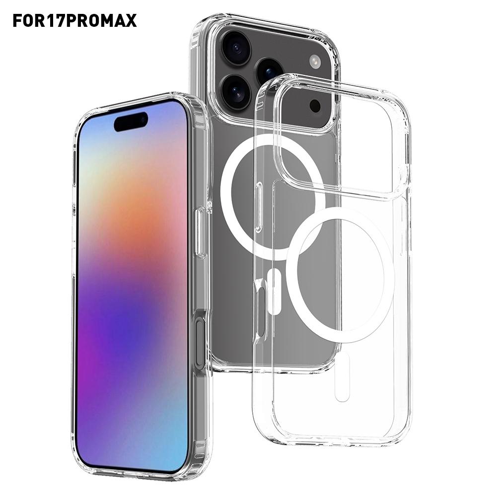 Роскошный прозрачный противоударный магнитный чехол MagSafe для iPhone 17 Air 17Pro 17 Pro Max, жесткая задняя крышка, поддержка беспроводной зарядки