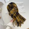 Новый зимний ретро клетчатый шарф для девочек, универсальный, утолщенный и теплый, длинная шаль двойного назначения, двусторонний парный шарф