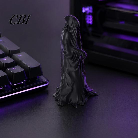 Halloween Decoration 3D Printed Faceless Statue, Mysterious Hooded Figurine, Minimalist Art Sculpture for Desk Gothic Home Decor Bookshelf,