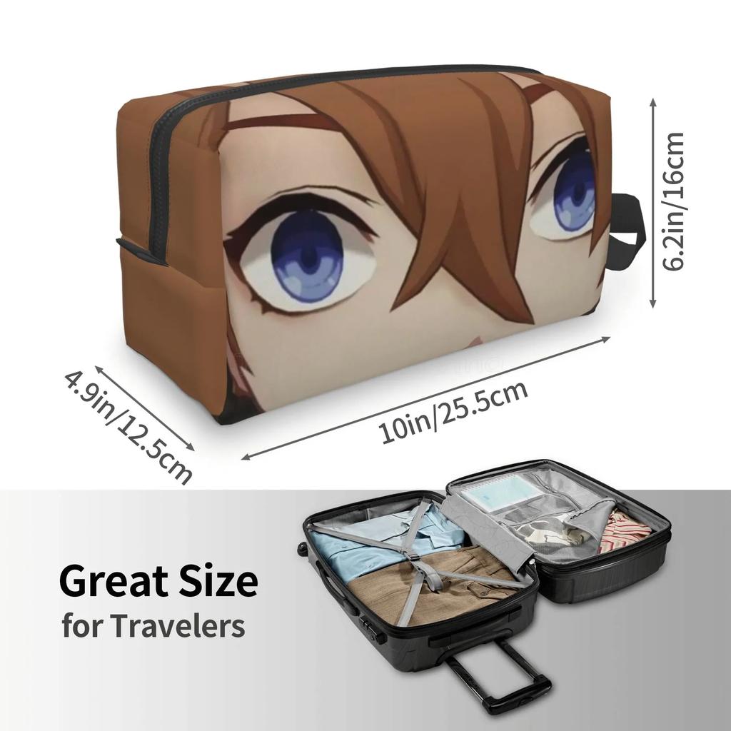 Сумки для хранения Childe Genshin Impact для женщин и мужчин, косметичка в стиле аниме, портативная большая вместимость, дорожные туалетные сумки для работы