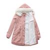 Jackets for Women Fleece Autumn and Winter Removable Hair Collar Women's Pie Over Long-sleeved Hooded Cotton Coat Velvet Coat Cotton Clothing Women