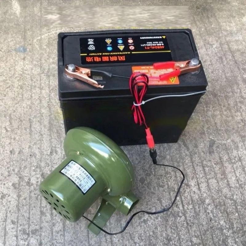 12V Вентилятор для барбекю Электрическая кузнечная горна Воздуходувка Вентиляторы для гриля Стартер для розжига угля Дымоход 12V Зажимы 30W/ 60W/ 100W