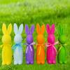 Flocked Easter Bunny Decor Cute Easter Standing Rabbit Statue With Bow Tie Spring Tabletop Centerpiece Nursery Home Decor