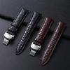 12-24mm Crocodile Pattern First Layer Cowhide Soft Strap Automatic Butterfly Clasp Watch Band Watch Accessories 12mm 14mm 16mm 18mm 20mm 22mm
