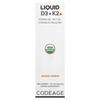Codeage, Liquid D3 + K2, Unflavored, 29.6ml (1 fl oz)