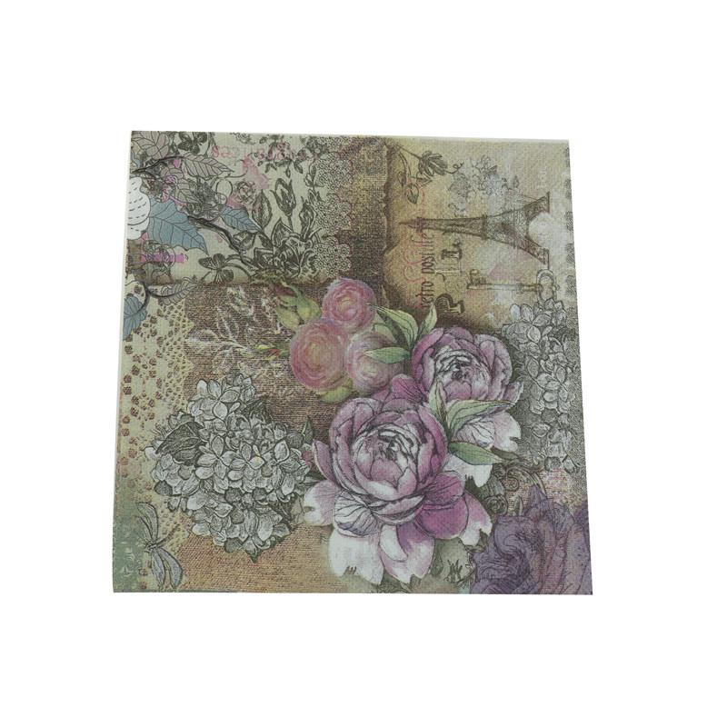 Design Tower Paper Napkins Rose Festive Party Tissue Floral Decoration 20Pcs