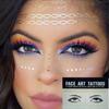 Gold Glitter Tattoo Stickers for Face Makeup Metallic Moon Stars Waterproof Temporary Freckle Tattoos for Women Eyebrow Party