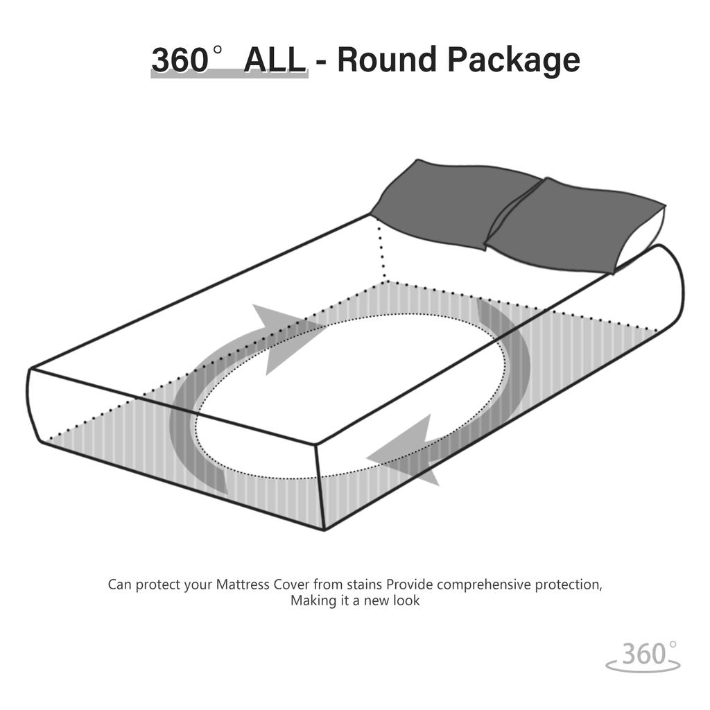 Mattress Protector Waterproof Breathable Fitted Mattress Cover Washable and Easy Care Black Navy Blue Grey