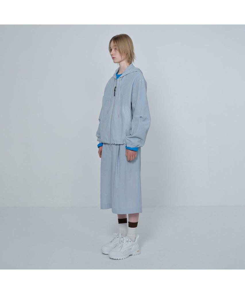 Customellow [Online Only] Gray Crinkled Hood Zip Jacket Cquam26211Gyx