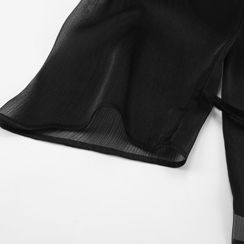 Модная сексуальная прозрачная повседневная свободная рубашка женская винтажная с рукавами-фонариками на шнуровке женские блузки элегантные тонкие летние топы женская одежда 26255