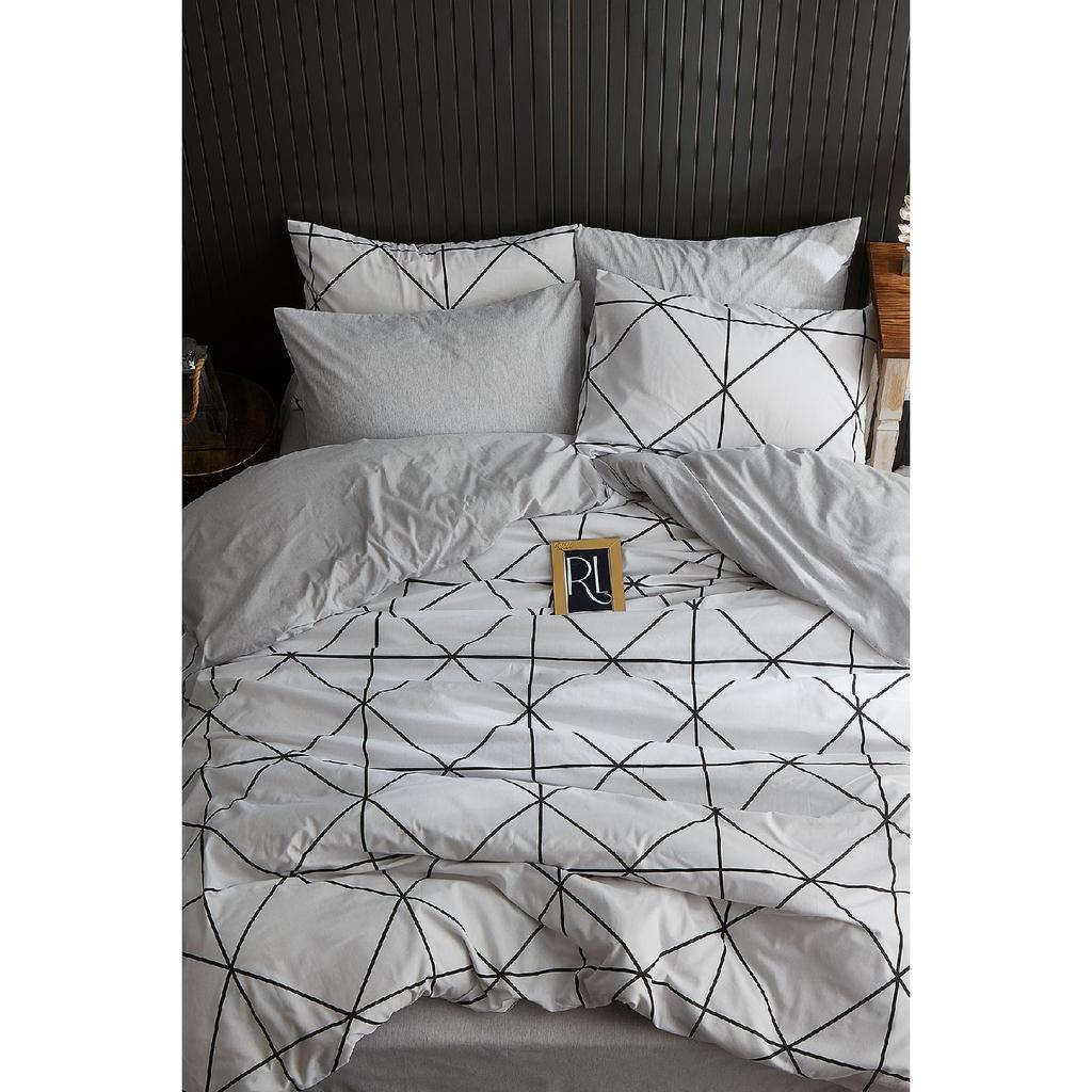 Двойной комплект пододеяльников в черную клетку (без листа)