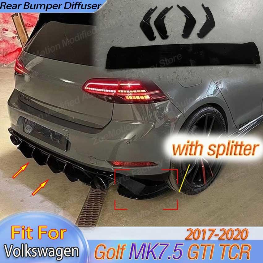 Для Volkswagen Golf MK7.5 GTI TCR 2017-2020 Задний Бампер Диффузор Пластина Спойлер Губа Сплиттер Комплект Обвеса Тюнинг Авто Аксессуары