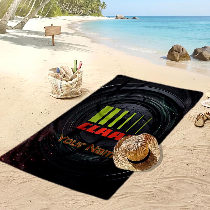 CLAAS Custom Beach Towel, Print Your Name Text Lightweight Absorbent Towel for Swimming Travel