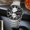 Mens Watch Original Multifunctional Chronograph Quartz Watch Moon Phase Watches For Men Waterproof Mens Gifts