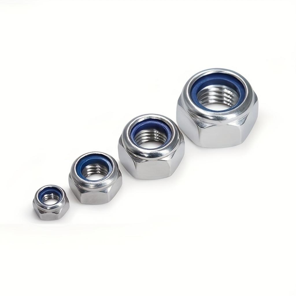200pcs/box Stainless Steel Nylon Anti-Slip Self-Locking Nuts, Hexagonal Screw Caps for Construction, Maintenance