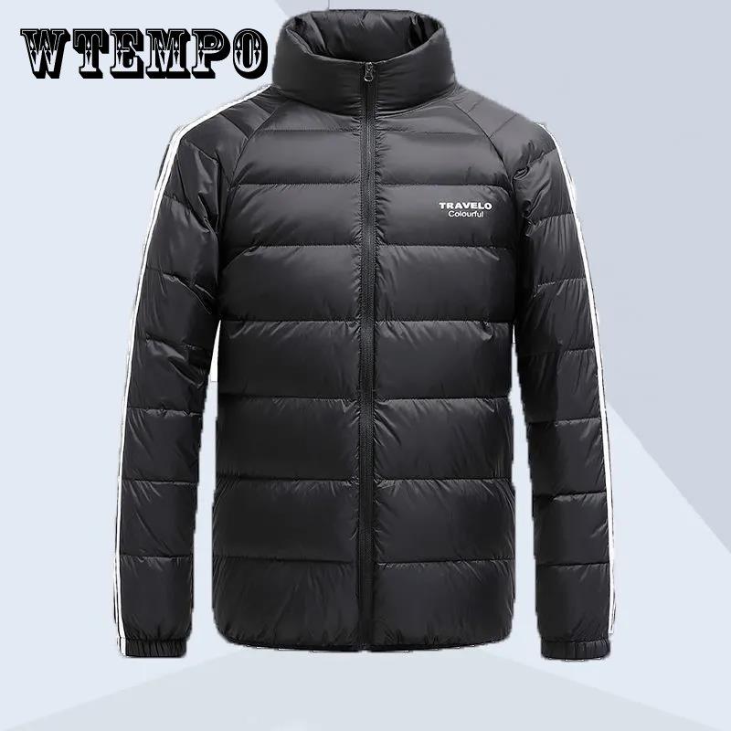 Men's Down Coat Winter Thick Warm Jacket Quality White Duck Down Filled Bubble Down Jacket Casual Slim Coat