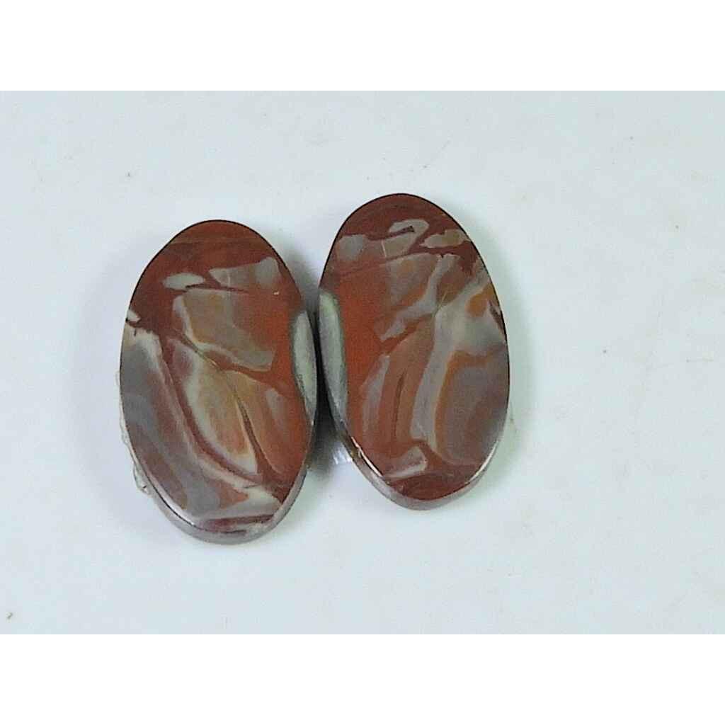 12X21MM Натуральная яшма Норина, пара кабошонов, россыпью, драгоценный камень 17 карат. СК-4545