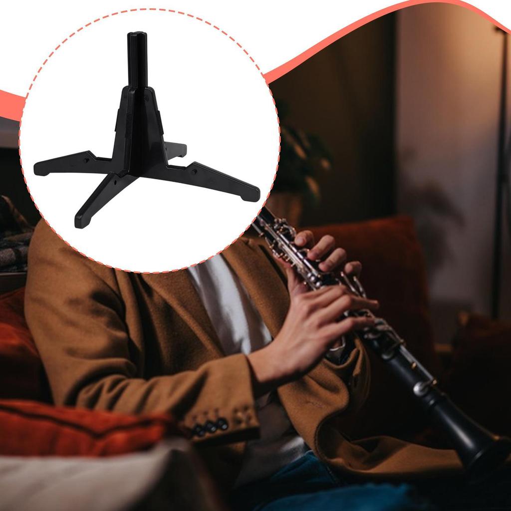 Detachable Clarinet & Flute Cross Stand 4 Foot Base Scratch Resistant Accessories Universal Fit Wind