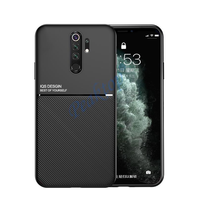 Матовый чехол из мягкого силикона с PU-рамкой для OPPO A5 A9 2020, роскошный чехол для OPPO A 5 A 9 2020, магнитная задняя крышка-накладка с держателем для автомобиля