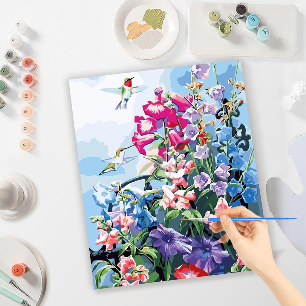 Frame Diy Painting By Numbers For Adults Kits Flowers Picture Wall Art Acrylic Paint On Numbers Starter Kit For Diy Gift 40x50