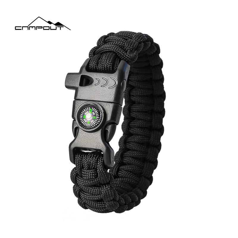 1pc Outdoor Survival Umbrella Rope SOS Bracelet Emergency Rescue Bracelet EDC Camping Survival Compass Whistle Saving Tools