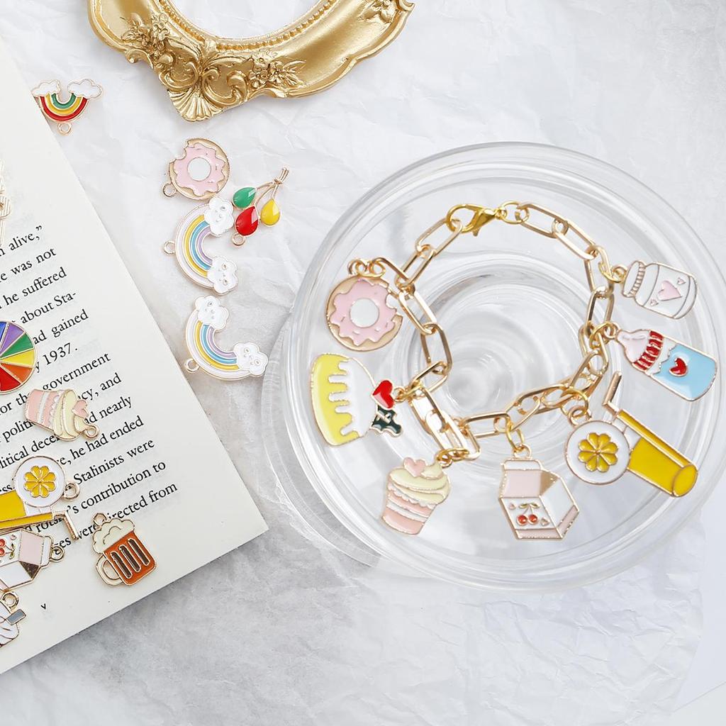 4 шт. несколько стилей, сплав металла, капли масла, красочные аксессуары для изготовления ювелирных изделий, ожерелье, браслет, серьги «сделай сам»