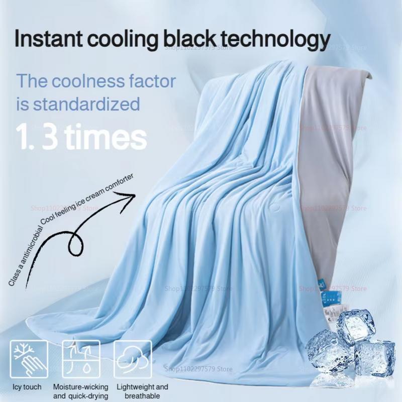 Охлаждающее одеяло Холодная технология Постельные принадлежности Летние лоскутные одеяла Мягкая мода В японском и корейском стиле Зеленые холодные пледы Сторона AB