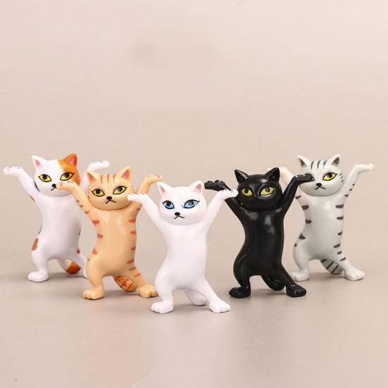 Earphone Stand Handmade Cute Dancing Cat Shape Penholder Doll Decoration for Desktop