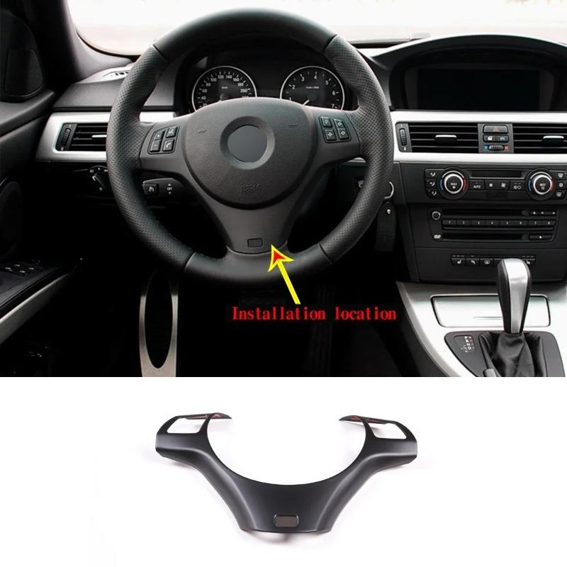 Для BMW 3 серии E90 E92 2005-2012 ABS Матовый Черный Рамка Рулевого Колеса Автомобиля Накладка Наклейка Аксессуары для Автомобиля para auto