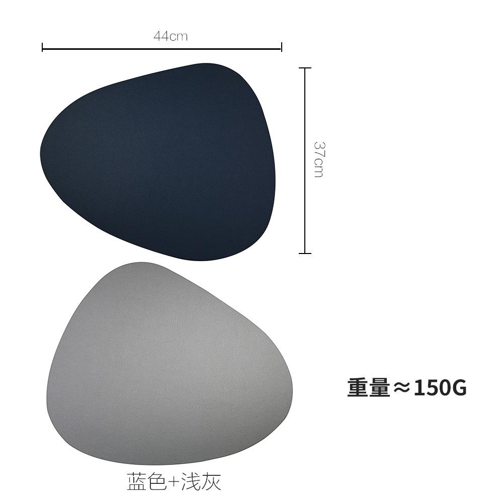 High-end two-color leather placemat household triangular oval waterproof and oil-proof thermal insulation mat bowl cushion coaster placemat
