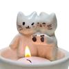 Подсвечник с мультяшным котом для гостиной, кухни, ванной комнаты, согревающие лапы из смолы, подсвечник для котенка, украшение для рабочего стола, подарок на Рождество и день рождения