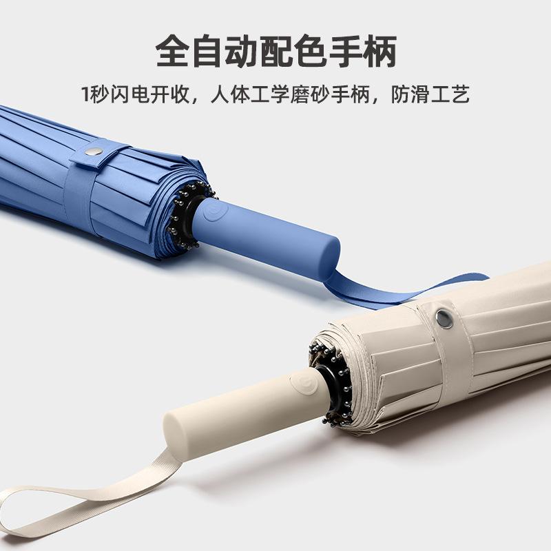 Новый трехсекционный зонт с 16 спицами, ручка в цветовой схеме Shuanglong, однотонный дождевой зонт, виниловый зонт от солнца