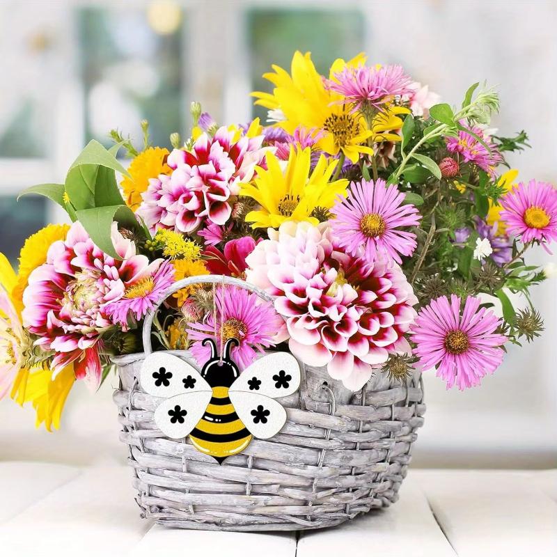 20pcs Engraved Bee Wood Chips, an Unfinished Wooden Material Specially Designed for Handmade Diy