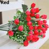 Handmade DIY Craft Silk Bunch Wedding Decoration Small Bud Rose Bridal Bouquet Artificial Flowers