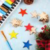 200Pcs/Set Wood Chip Star Shape Easy To Paint Wide Application Small Wooden Stars Unfinished Ornaments Home Decor