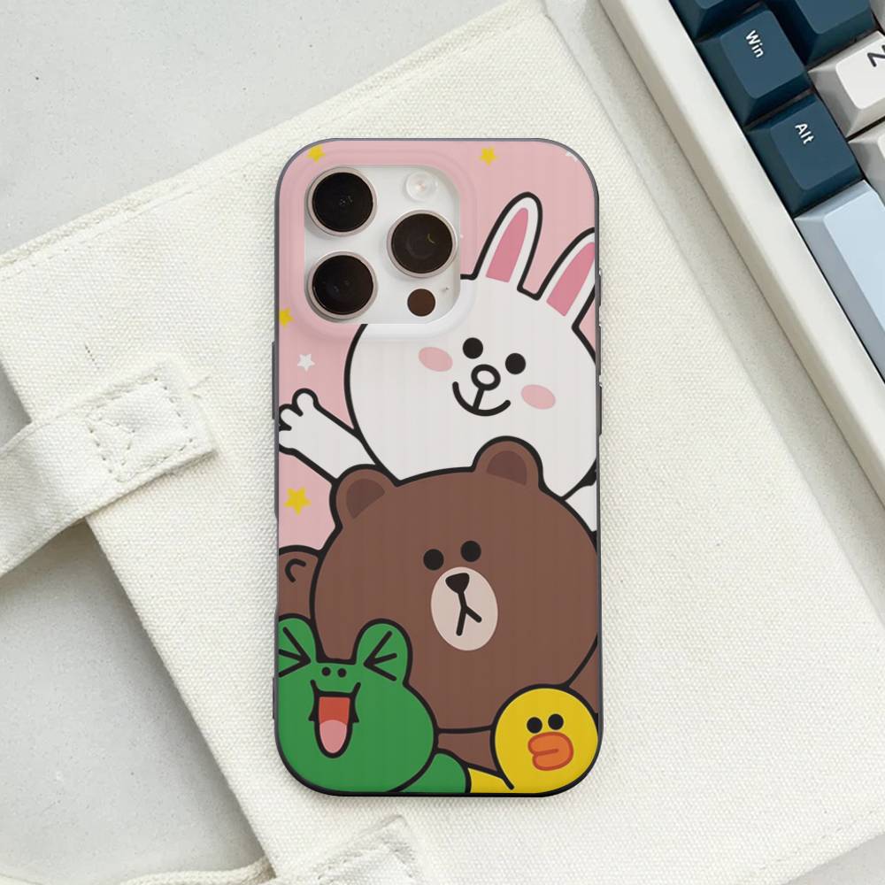 Мультяшный Милый C-Кони B-Браун Чехол для Телефона Для IPhone 17 16 15 14 13 12 11 Pro Max Plus Гофрированный Бампер Задняя Крышка Корпус