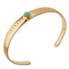 [Q3688] - Gold Plated Bracelet 'Cleopatra' Green Aventurine Gold - 7x7 Mm