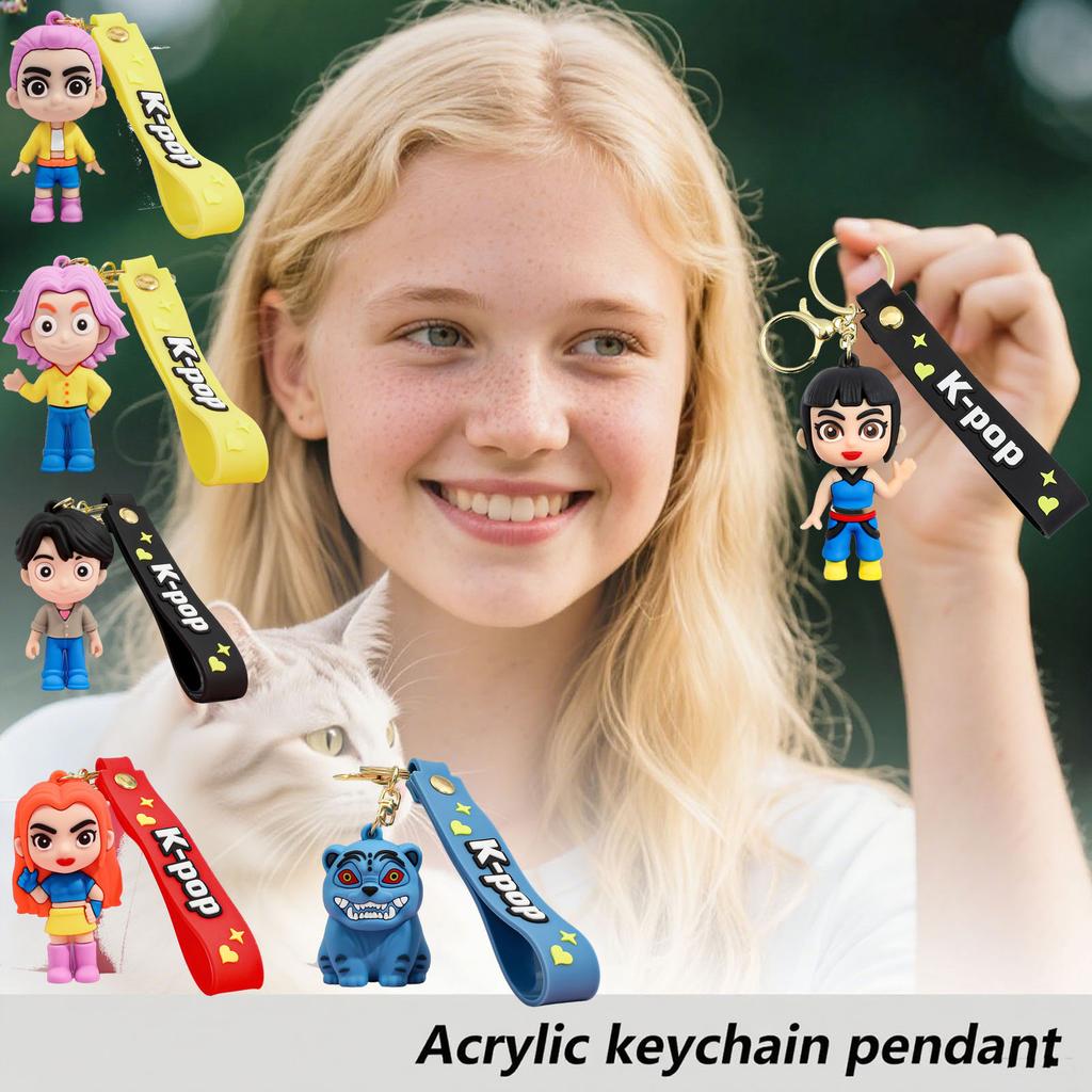 Adorable Cartoon-Style Silicone Keychains - Assortment Of Character Designs, Key Accessories For Bag Decoration, Perfect Gift For Cartoon Fans A