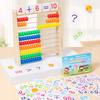 10-Row Counting Toy Classic Wooden Educational Math 100 Beads With Counting Sticks Number Alphabet Card Preschool Math Learning