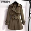 British Style Temperament Windbreaker Women's Waist Waist Was Thin All-match Short Coat Women's Free Belt Slim Short Coat