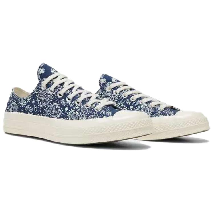 Converse Женские низкие кеды Chuck 70 с узором пейсли синий, темно-синий, белый A15751C